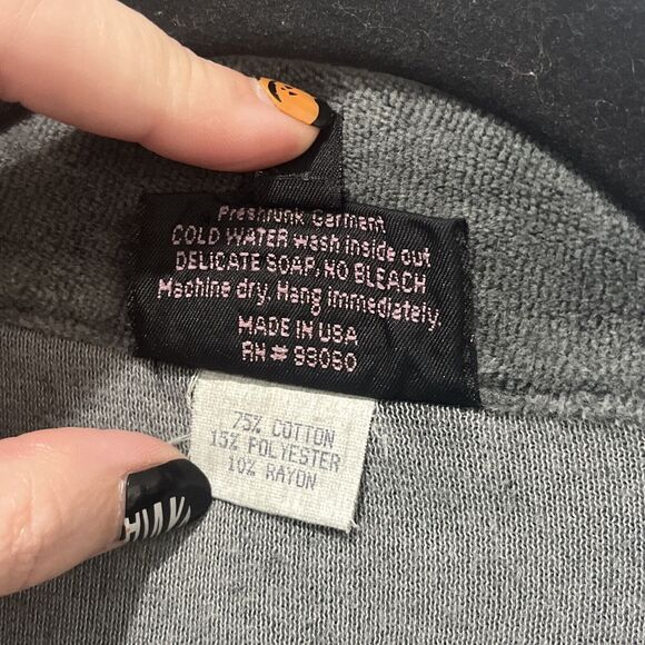 Nannette Keller Blouse Women’s Small Button Up Gray Patchwork Art To Wear Boho - Picture 5 of 9